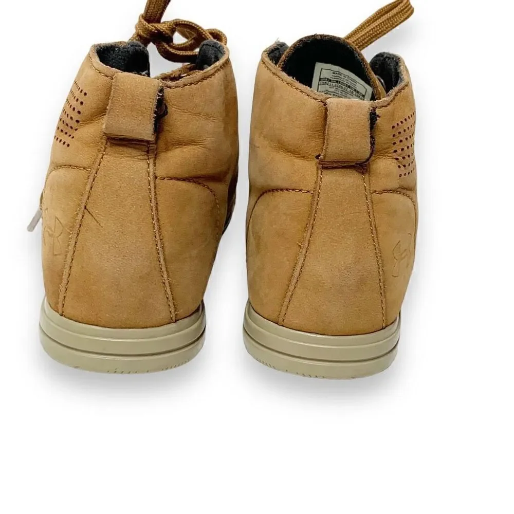 Under Armour Suede Leather Tan Brown  Boot Shoes Little Boy’s Size 12K Preschool